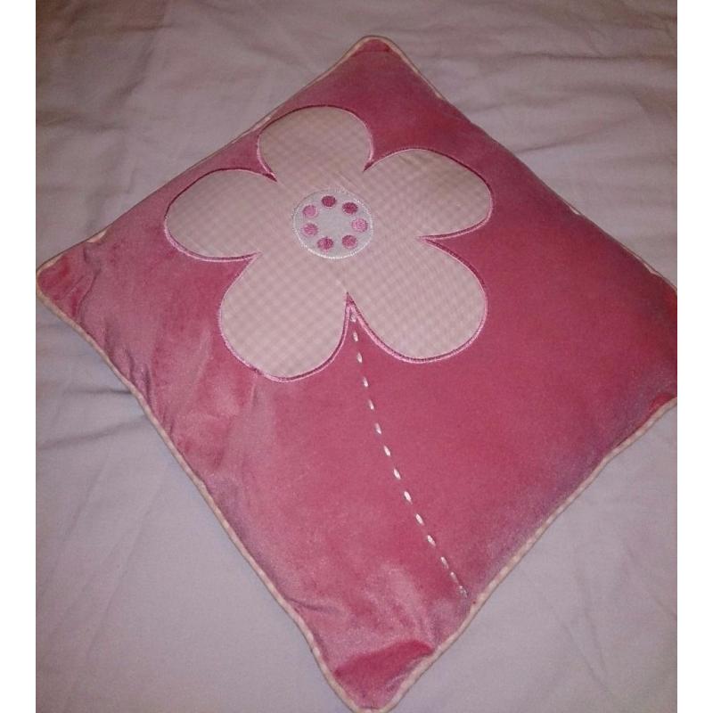Pink Gingham Double Duvet Set & Pink Cushion