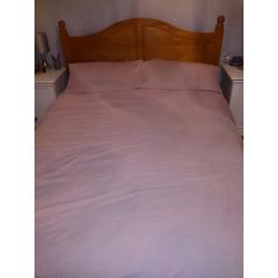 Pink Gingham Double Duvet Set & Pink Cushion