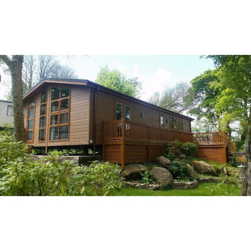 **STATIC CARAVAN FOR SALE NORTH WALES- LUXURY LODGE IN SNOWDONIA-SLEEPS 8 WITH DECKING AND HOT TUB**