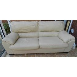 Cream Leather Suite