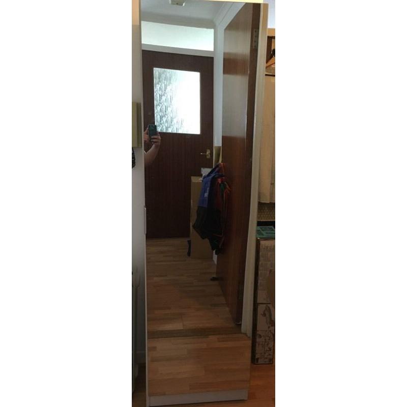 Mirrored Shoe Cabinet - White
