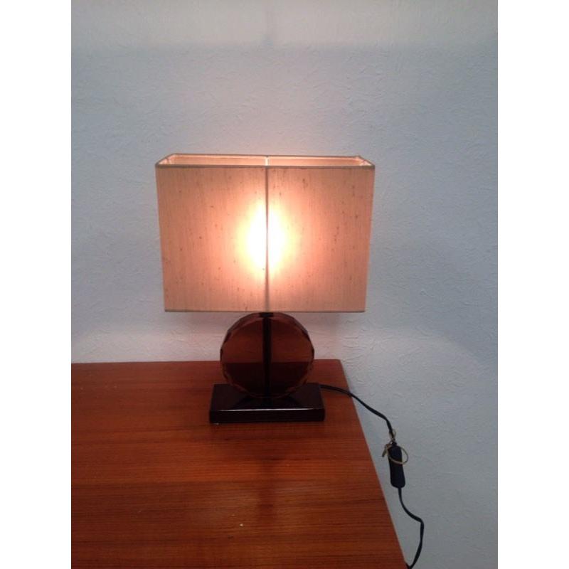 Coloured glass lamp & shade