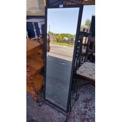 Black Metal Cheval Mirror