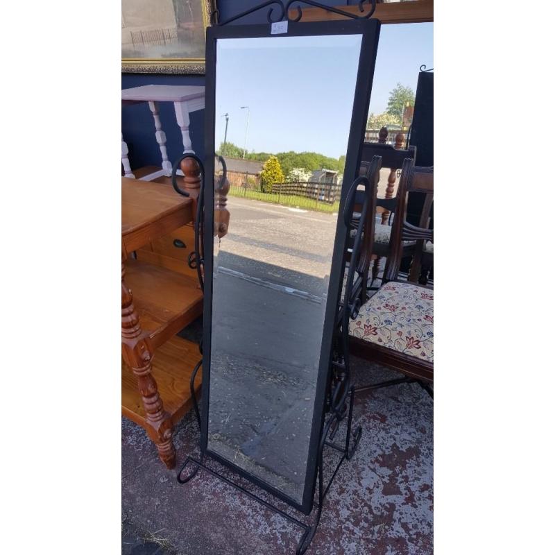 Black Metal Cheval Mirror