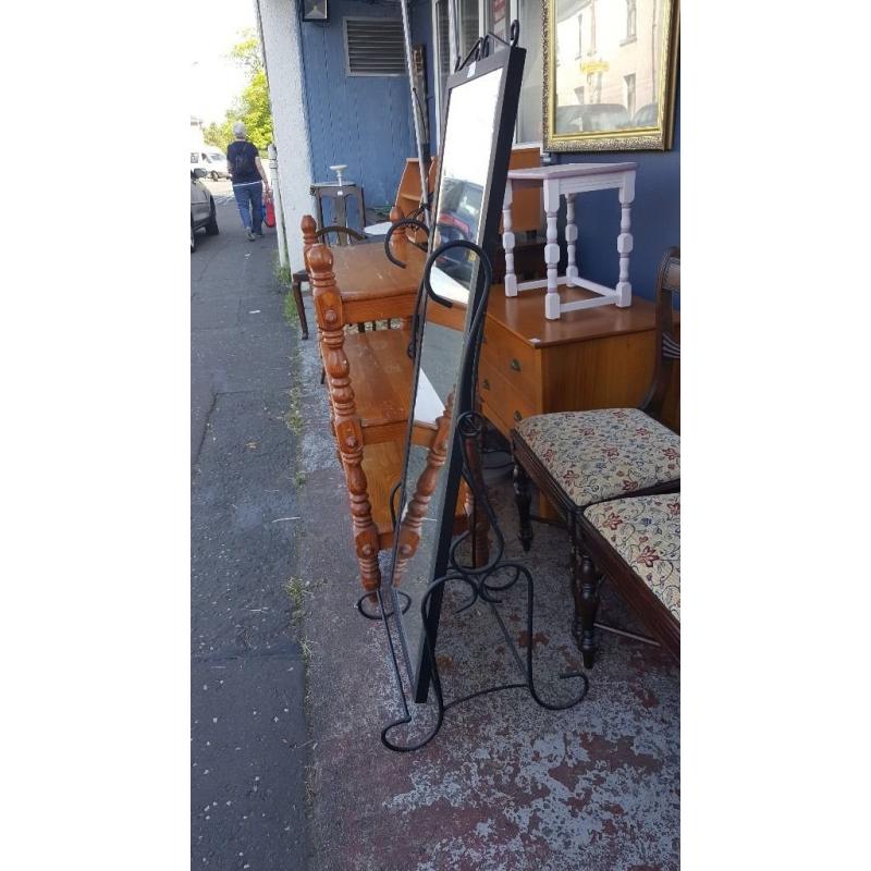 Black Metal Cheval Mirror