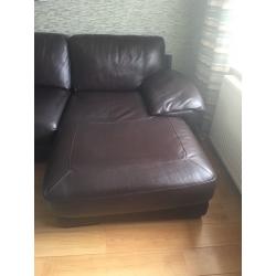 Reids Leather Suite (Dark Brown)