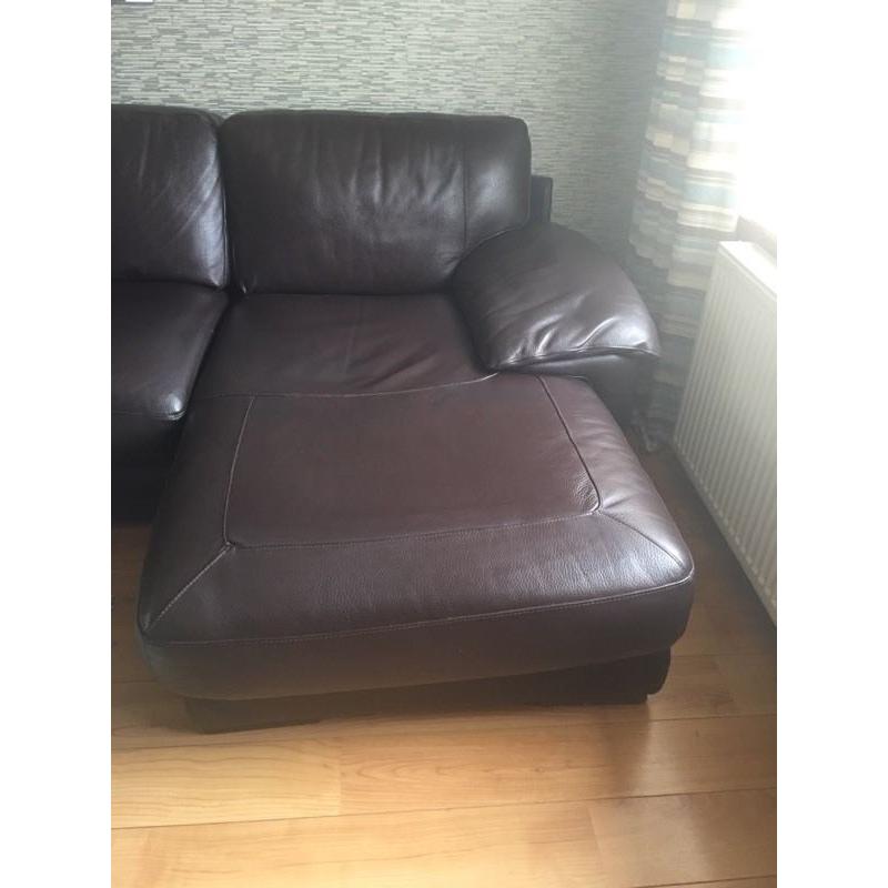 Reids Leather Suite (Dark Brown)