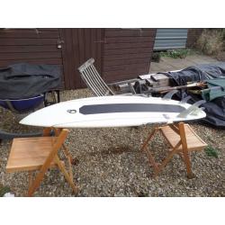5'7 Resin8 Scoop shortboard surfboard very good condition *comes with all 6 fins*