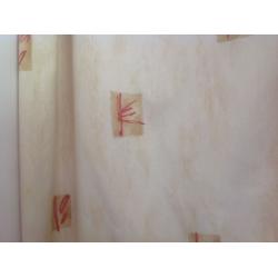 Non-Floral Lined Pale Gold and Terracotta Curtains, 88' x72' (223 x 183 cm)