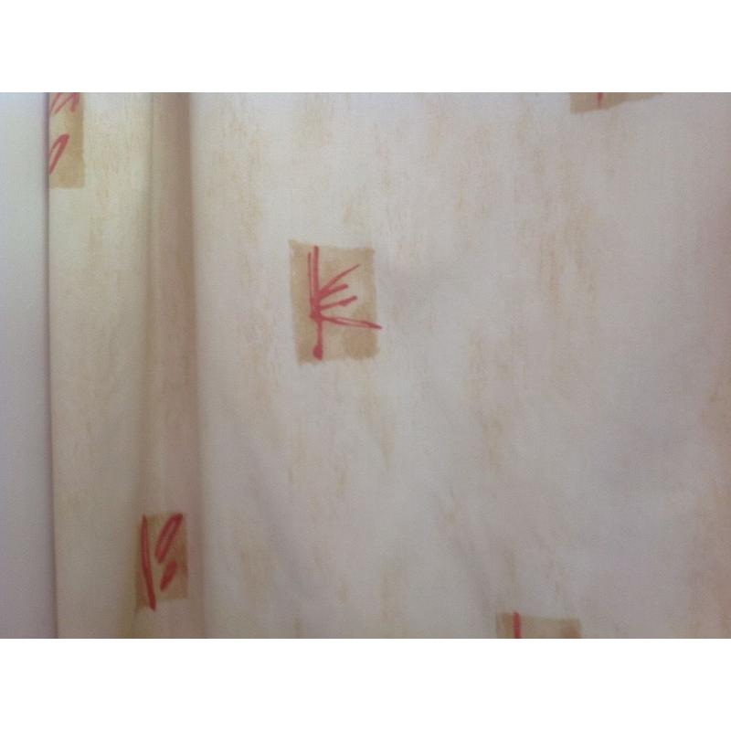 Non-Floral Lined Pale Gold and Terracotta Curtains, 88' x72' (223 x 183 cm)