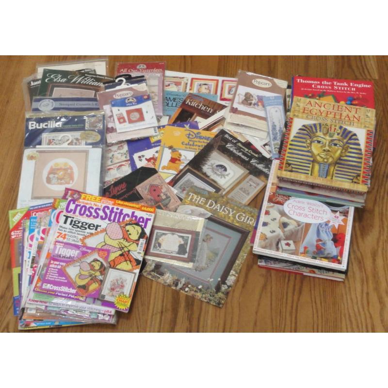 Huge Job Lot Cross Stitch Kits, Books, Charts and Magazines