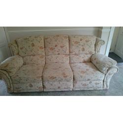 Electric reclining three seater sofa with matching arm chair