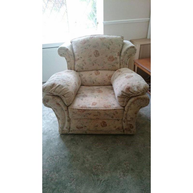 Electric reclining three seater sofa with matching arm chair