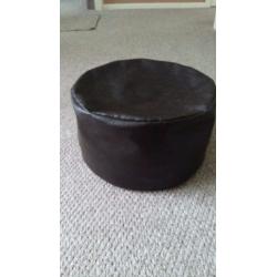 Brown beanbag / footrest leather effect