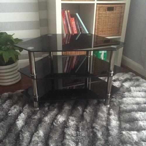 3 tier glass tv stand