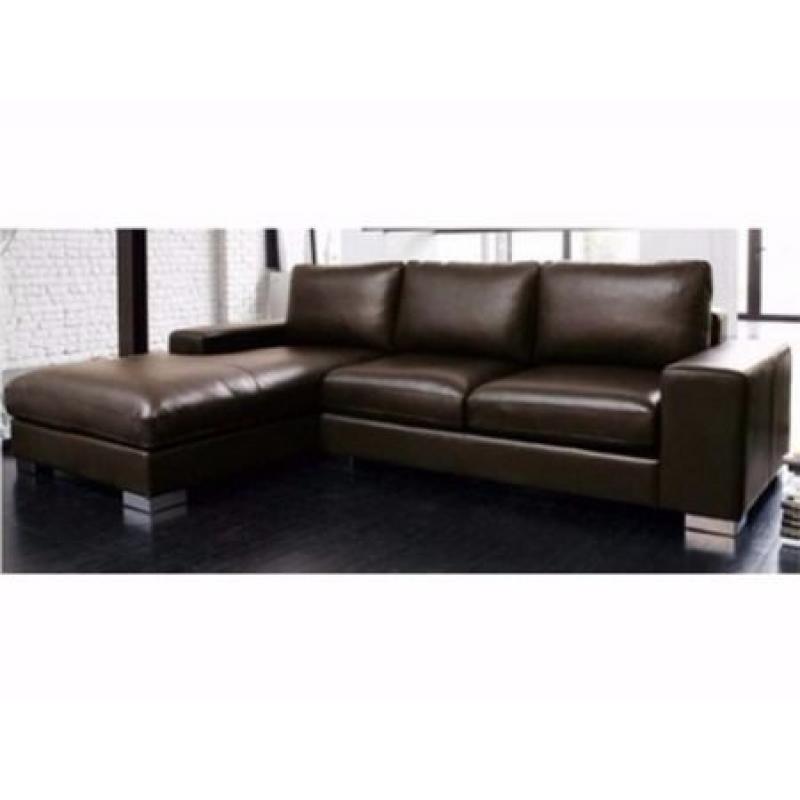 LAST DAY OF SALE NERO LEATHER CORNER SOFA BLACK OR BROWN LAST FEW