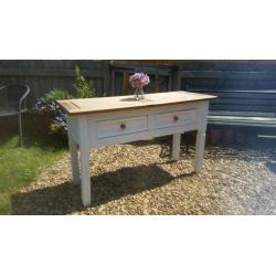 Solid pine farmhouse console / dressing table / desk