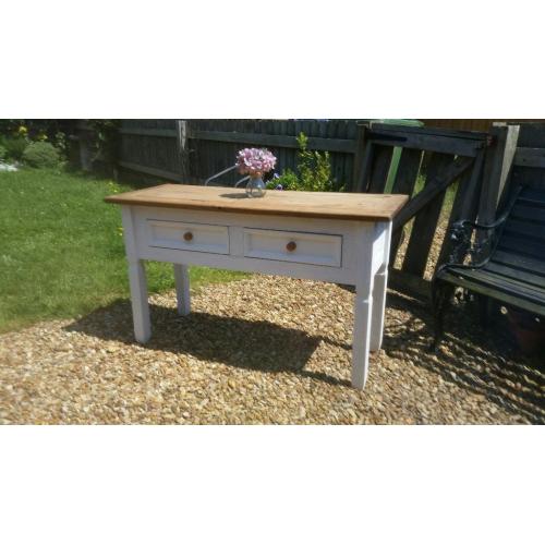 Solid pine farmhouse console / dressing table / desk