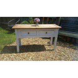 Solid pine farmhouse console / dressing table / desk