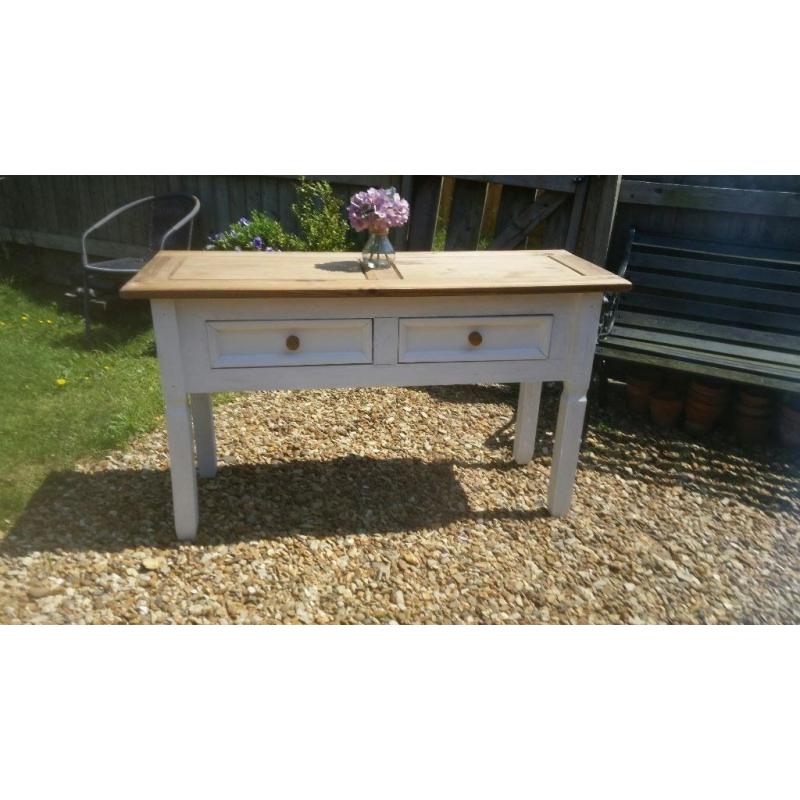 Solid pine farmhouse console / dressing table / desk