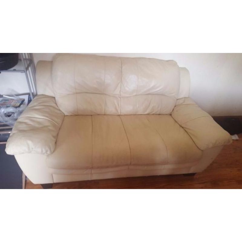 Cream leather sofa