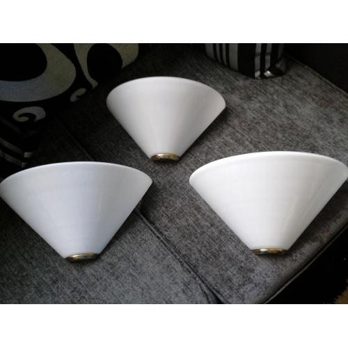 White glass wall lights