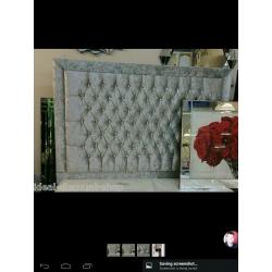double headboard crush velvet