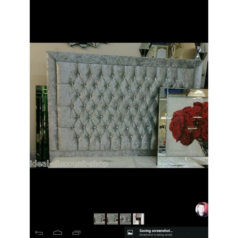 double headboard crush velvet