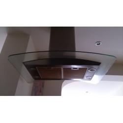 Island Cooker Hood (Trident) in Glass and Stainless Steel. VGC