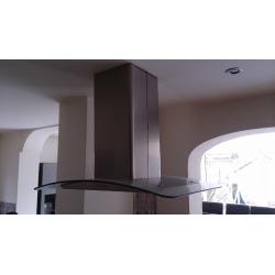 Island Cooker Hood (Trident) in Glass and Stainless Steel. VGC