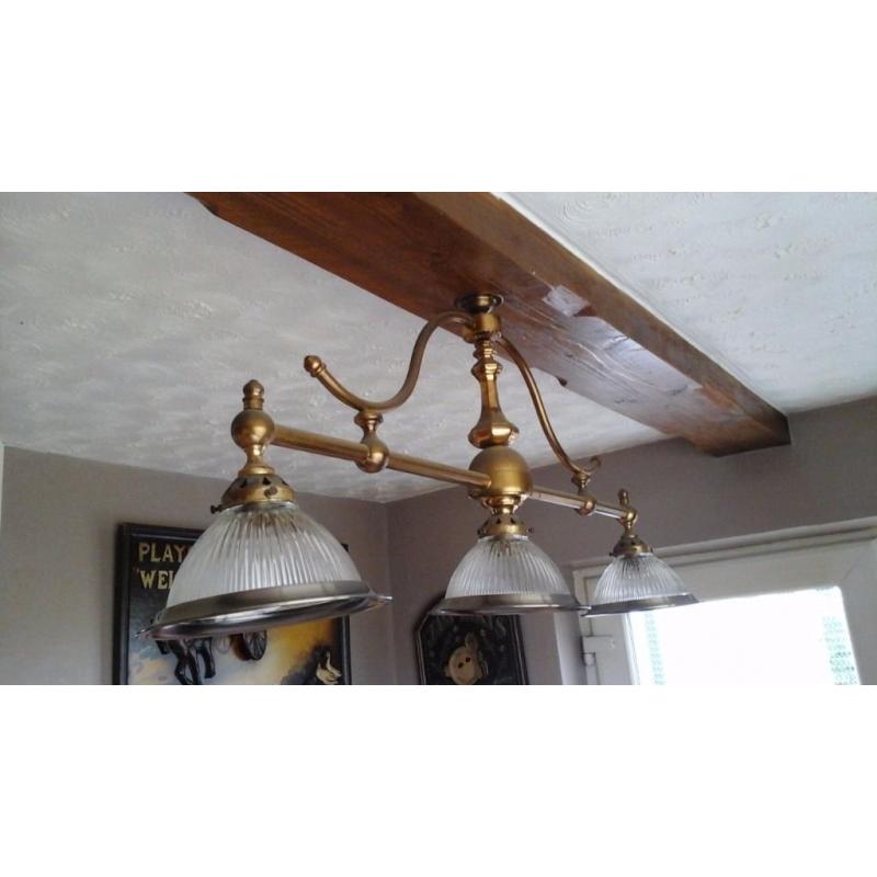 Solid brass ceiling lights.