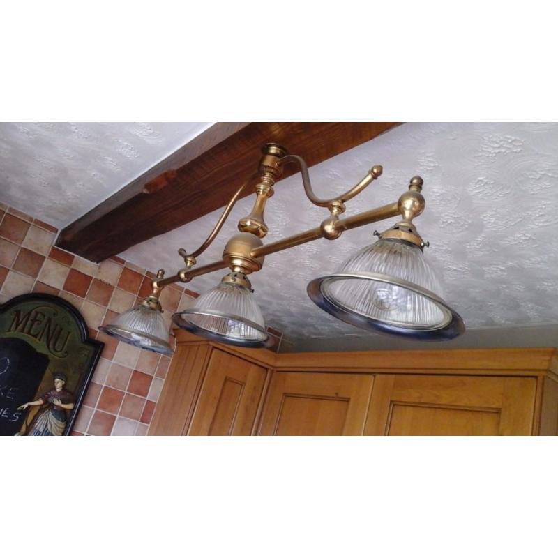 Solid brass ceiling lights.