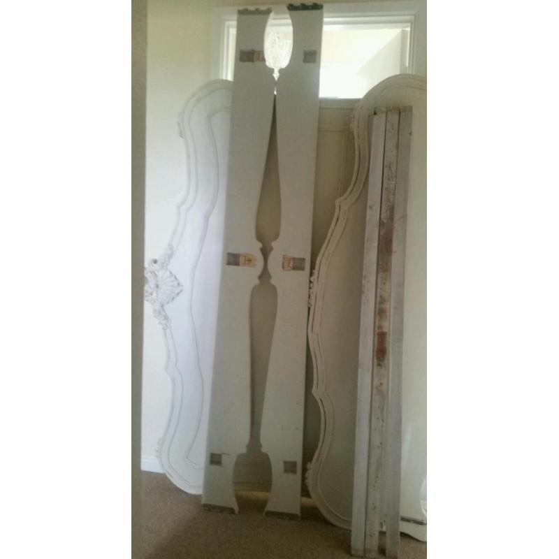 Vintage shabby chic kingsize bed
