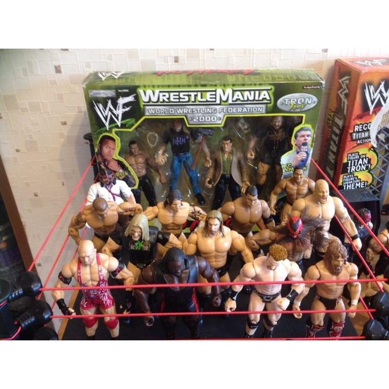 WWE/WWF/WCW wrestling figures plus extras