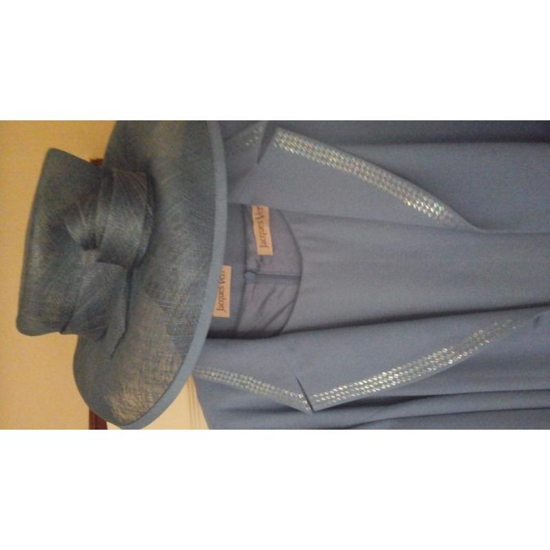 Jacques Vert size 20 beautiful blue jacket+dress+hat, worn once