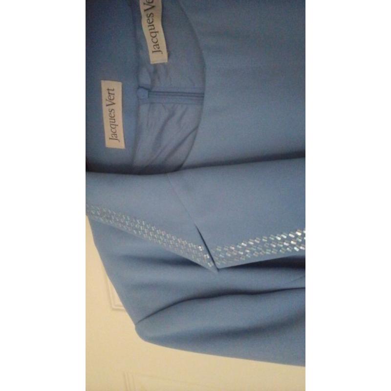 Jacques Vert size 20 beautiful blue jacket+dress+hat, worn once