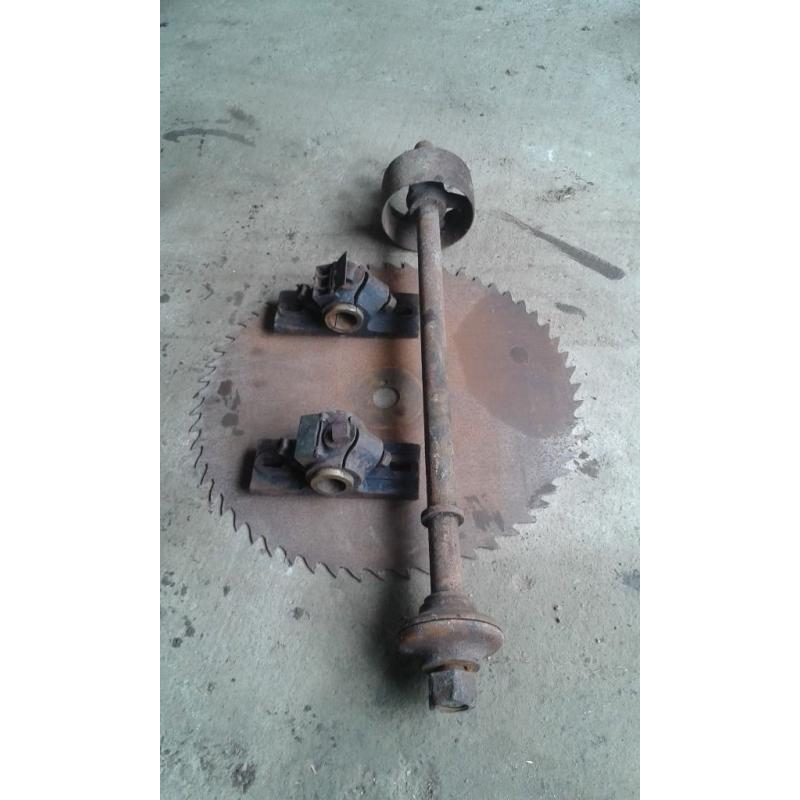Tractor driven saw blade