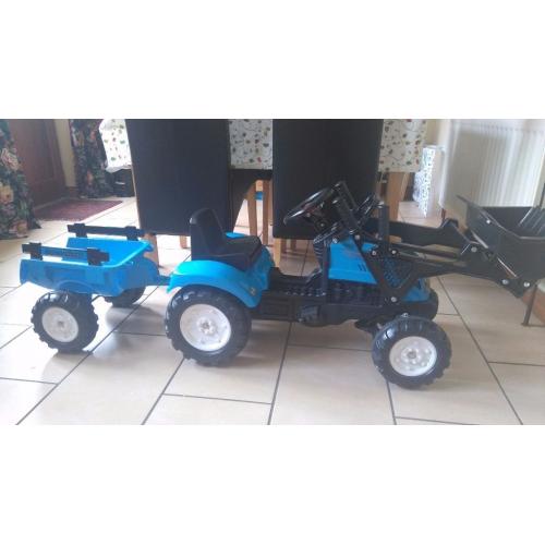 Blue toy tractor