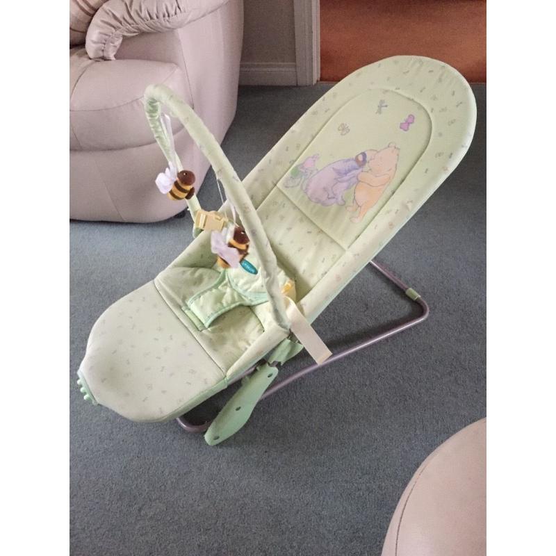 Winnie the Pooh Vibrating Baby Bouncer seat by Mothercare