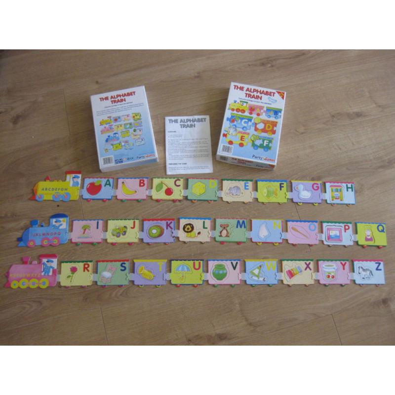 WIGGLY WORMS GAME - FABULOUS CONDITION! And ALPHABET TRAIN PUZZLE + instructions