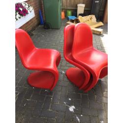Red retro chairs