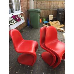 Red retro chairs