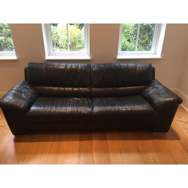 3 seater black leather sofas
