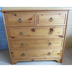 Chest of Drawers – Pine 3 Drawers Plus 2 Half Drawers
