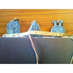 3 very unusual ceramic Minoan (Greek) pendants on adjustable leather thongs