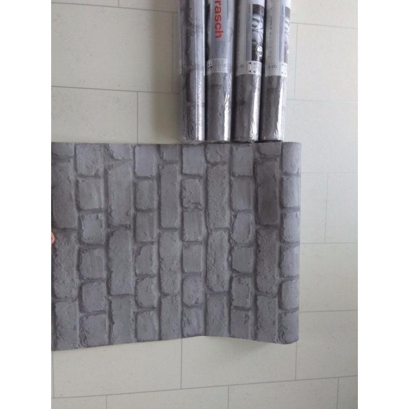 Grey brick effect wallpapers