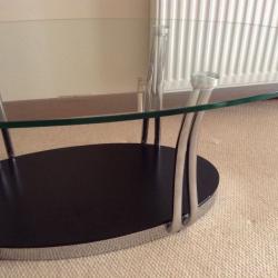 brand new glass and chrome coffee table