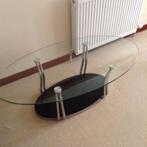 brand new glass and chrome coffee table