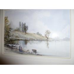 Original Watercolour painting of Audley's Castle, Strangford Co Down.