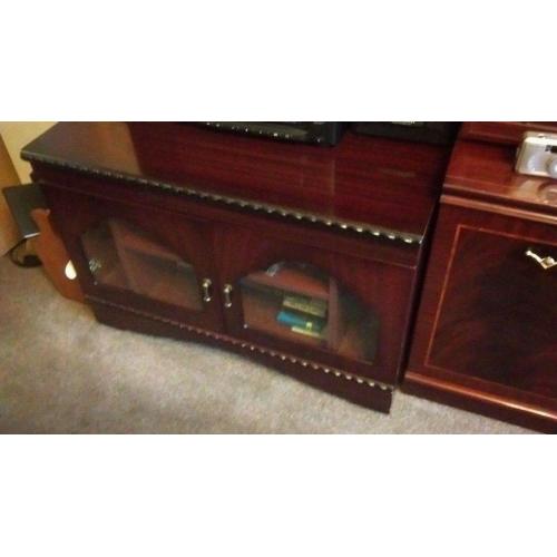 Dark wood living room cabinet